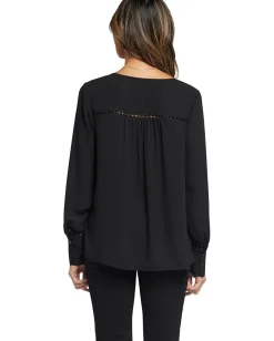 NYDJ Liliana Lace Peasant Black New