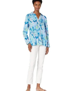 Lilly Pulitzer Lillith Tunic Macaw Blue Tall Me About It Sale