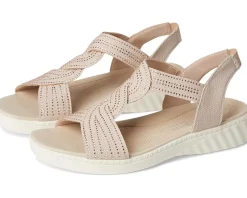 LifeStride Lilly Bright Strappies Barely Beige Stretch Fabric Sale