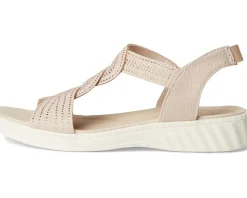 LifeStride Lilly Bright Strappies Barely Beige Stretch Fabric Sale