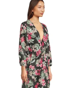 Tommy Bahama Lily Cat Open Front Tunic Black Hot