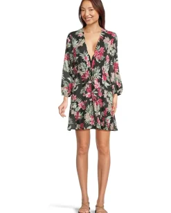 Tommy Bahama Lily Cat Open Front Tunic Black Hot