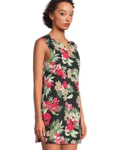 Tommy Bahama Lily Cat Split Neck Romper Black Online