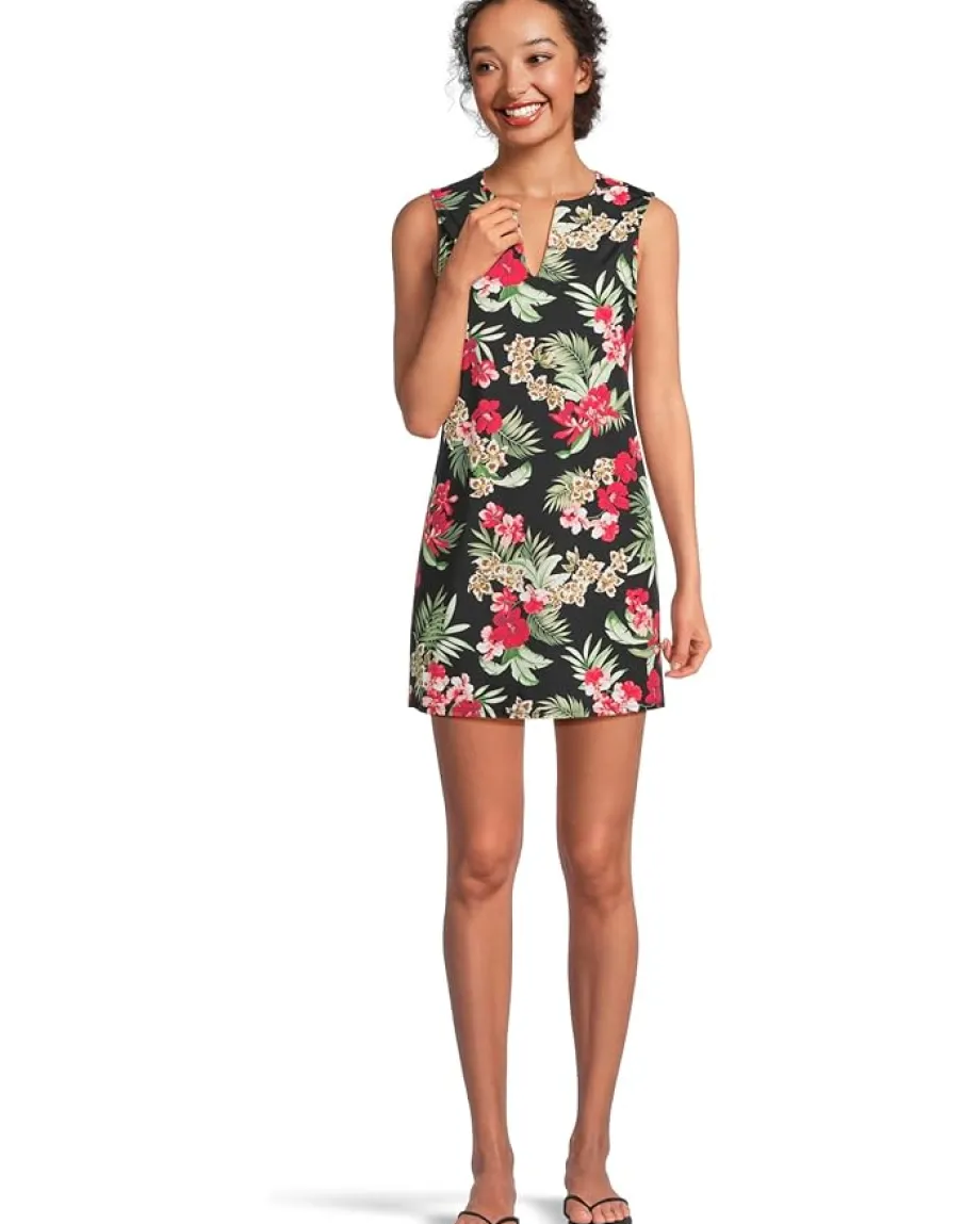 Tommy Bahama Lily Cat Split Neck Romper Black Online