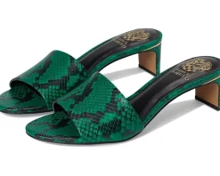 Vince Camuto Linanna Heeled Slide Sandals Emerald Green Online