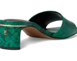 Vince Camuto Linanna Heeled Slide Sandals Emerald Green Online