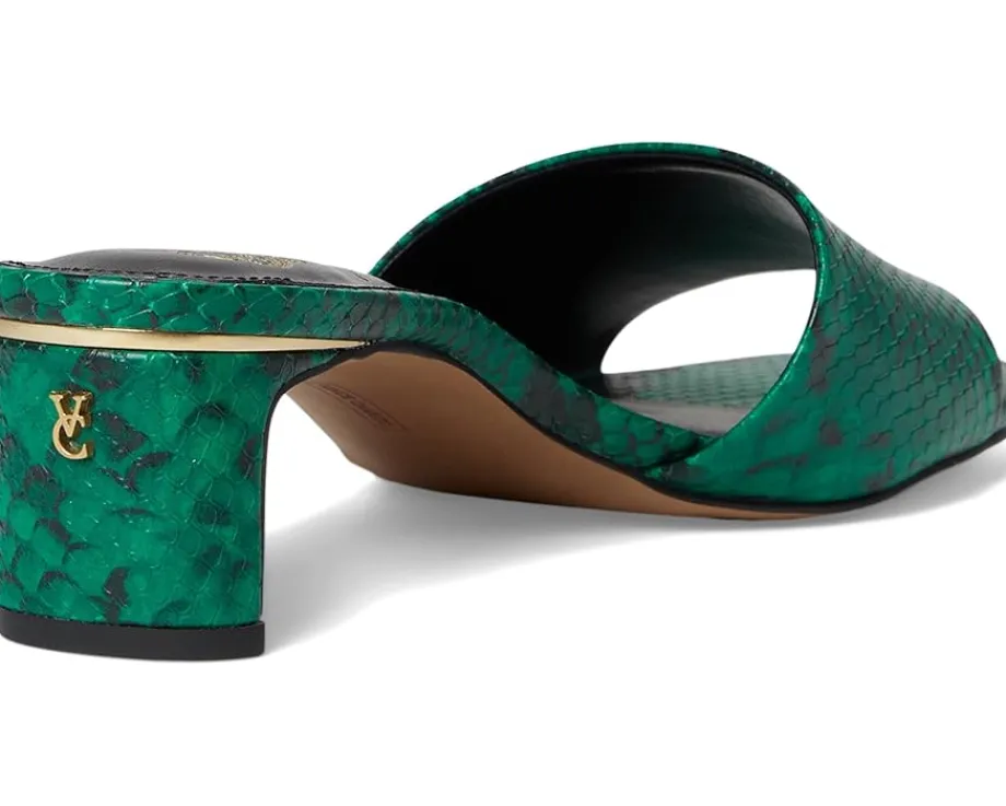 Vince Camuto Linanna Heeled Slide Sandals Emerald Green Online