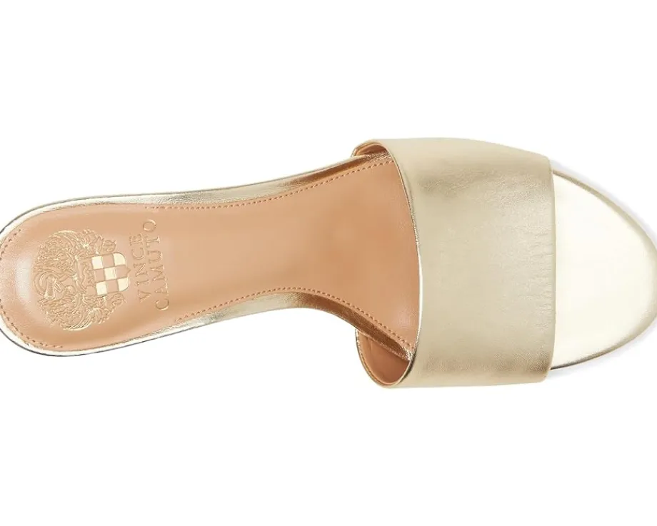 Vince Camuto Linanna Heeled Slide Sandals Egyptian Gold