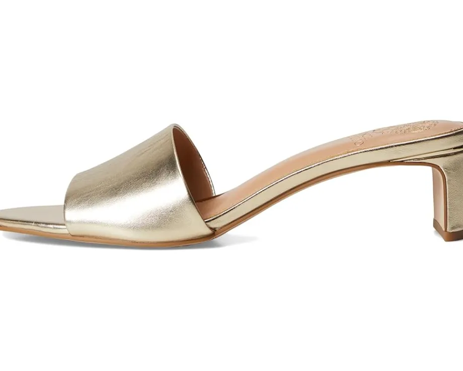 Vince Camuto Linanna Heeled Slide Sandals Egyptian Gold