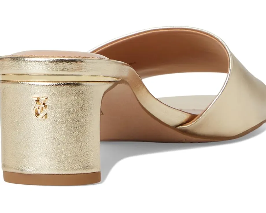 Vince Camuto Linanna Heeled Slide Sandals Egyptian Gold