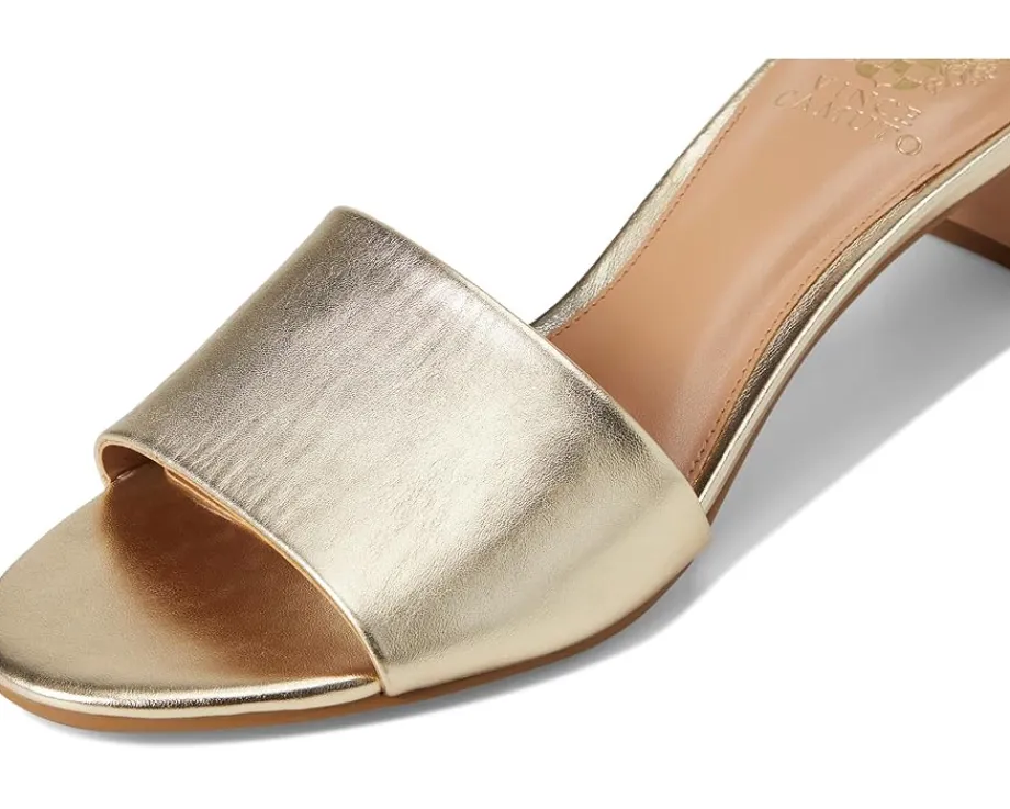Vince Camuto Linanna Heeled Slide Sandals Egyptian Gold