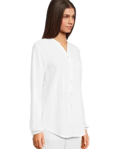 Barefoot Dreams Linen Blend Blouse White Clearance
