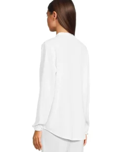 Barefoot Dreams Linen Blend Blouse White Clearance