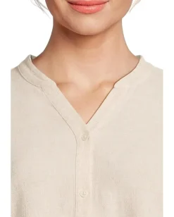 Women Barefoot Dreams Linen Blend Blouse