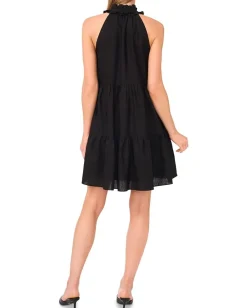 CeCe Linen Sun Dress With Buttons Rich Black Outlet