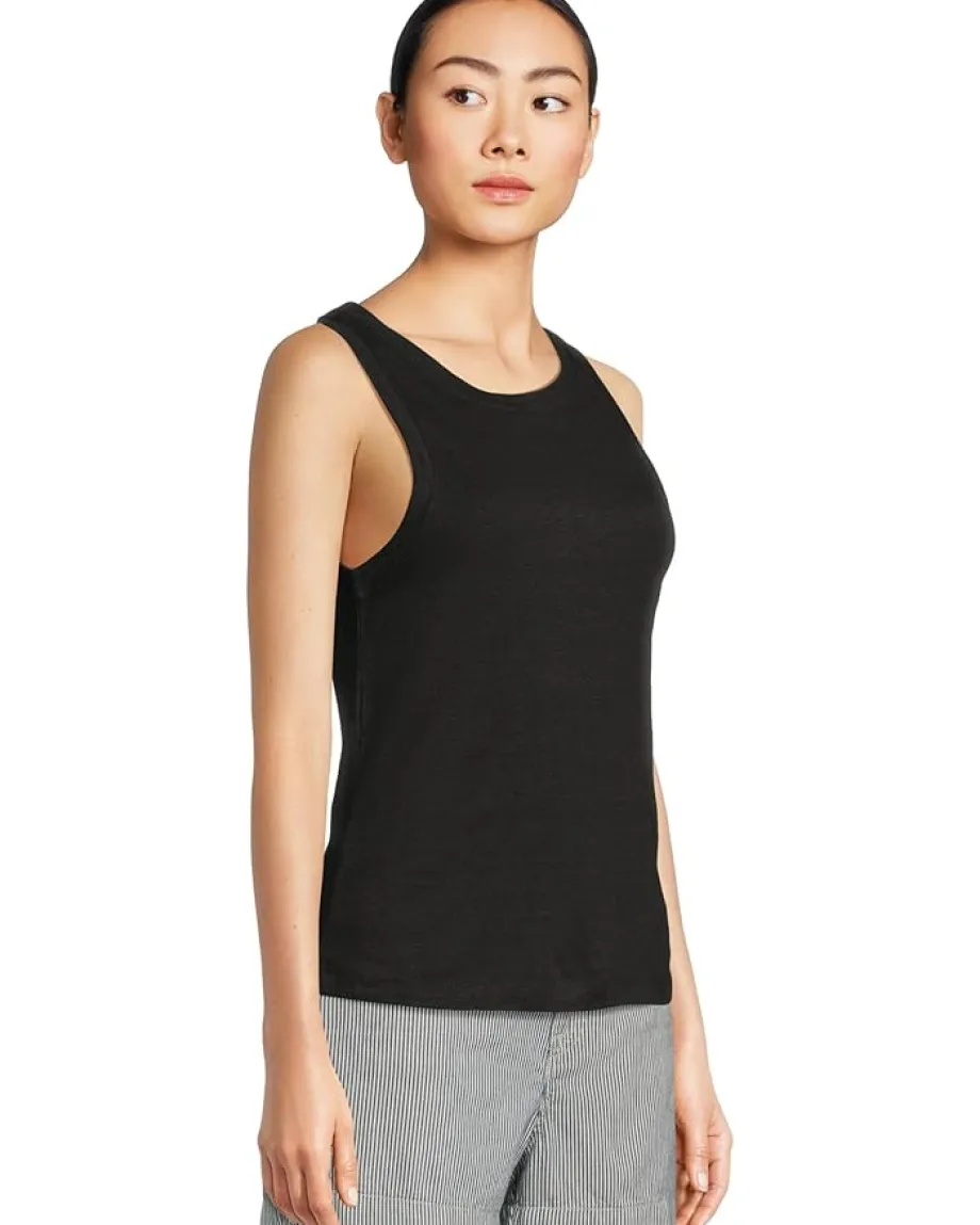 Sanctuary Linen Tank Black Best