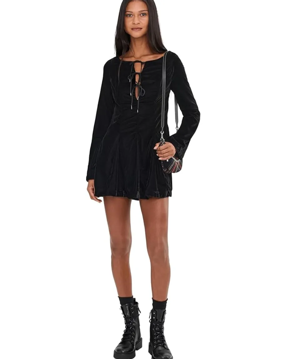 Free People Linney Velvet Mini Black Discount