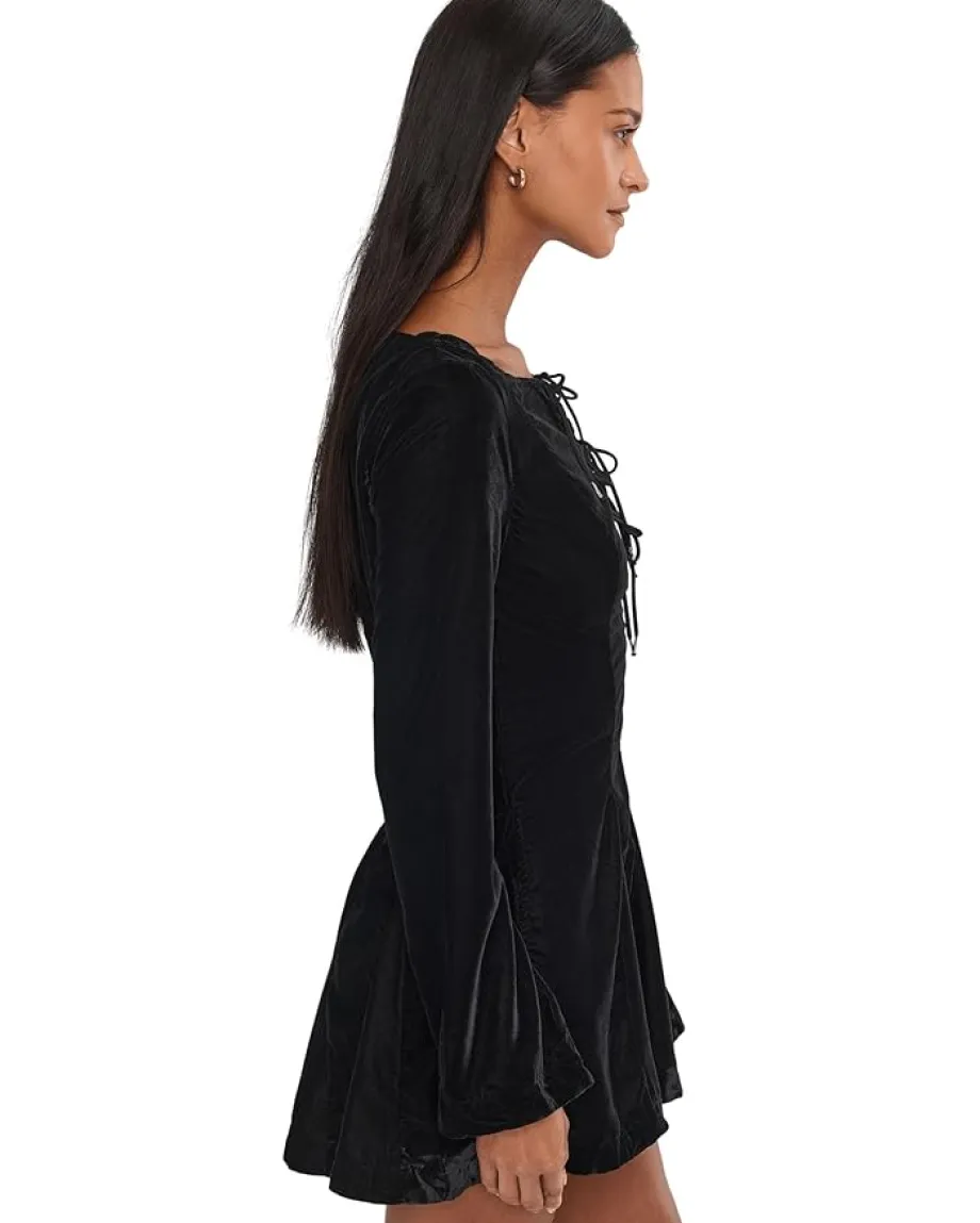 Free People Linney Velvet Mini Black Discount