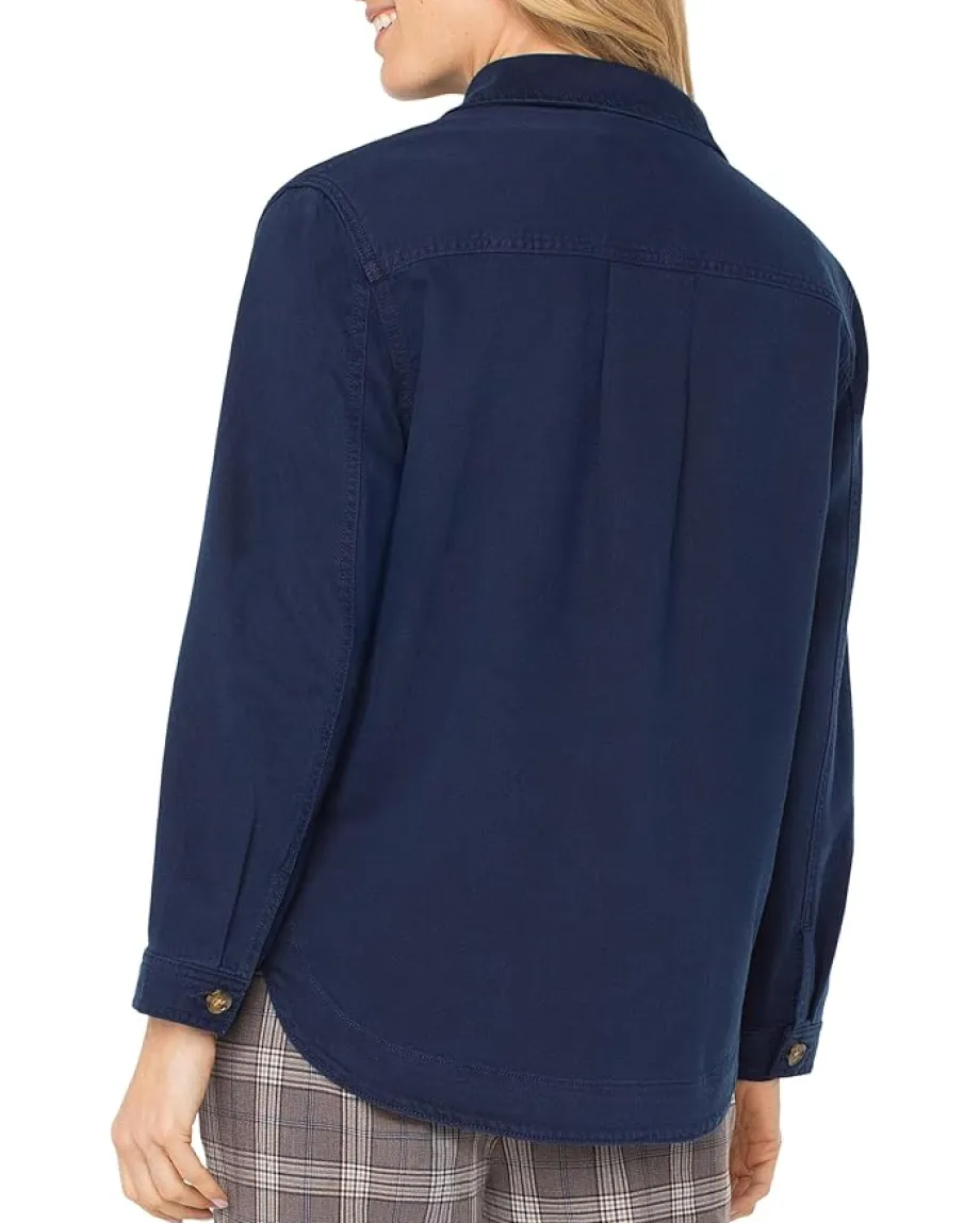 Liverpool Los Angeles Lofty Soft Denim Button Down Shirt Jacket Navy Dusk Discount