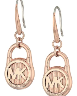Michael Kors Logo Lock Stud Earrings Rose Gold Best