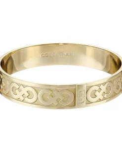 Cole Haan Logo Metal Bangle Bracelet Gold Sale