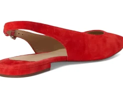 Lauren Ralph Lauren Londyn Suede Slingback Flat Bright Vermilion Clearance