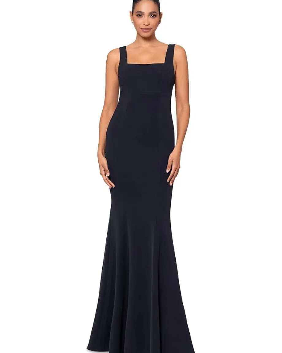 Betsy & Adam Long knit square neck mermaid Black Best