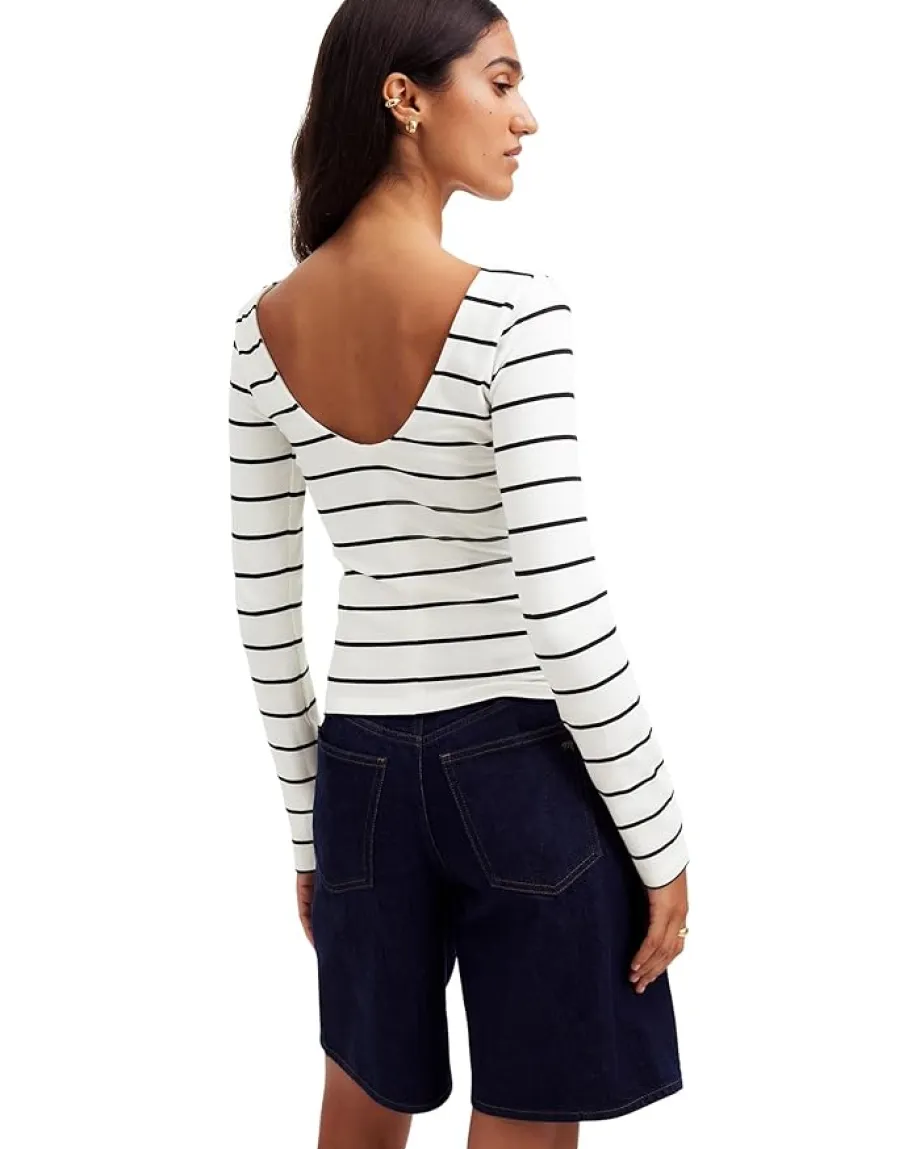 Madewell Long Sleeve Ballet Back Tee True Black Outlet