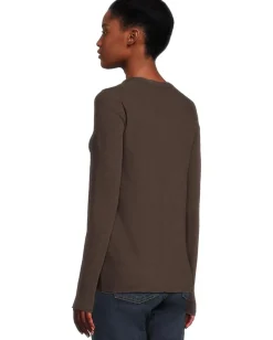 Women Lilla P Long Sleeve Bias Crew Neck