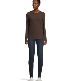 Women Lilla P Long Sleeve Bias Crew Neck