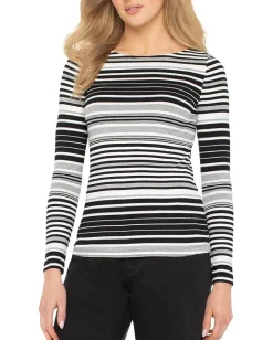 Women Liverpool Los Angeles Long Sleeve Boat Neck Knit Top