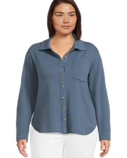 Women Mod-o-doc Long Sleeve Button Front Shacket