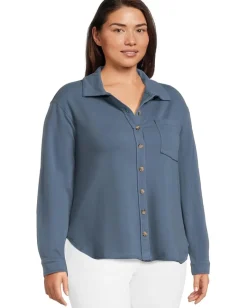 Women Mod-o-doc Long Sleeve Button Front Shacket