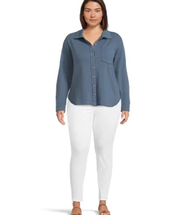 Women Mod-o-doc Long Sleeve Button Front Shacket