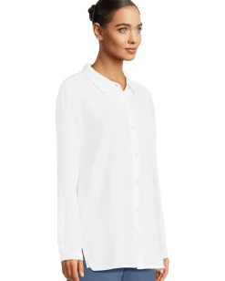 Mod-o-doc Long Sleeve Button Up Tunic White