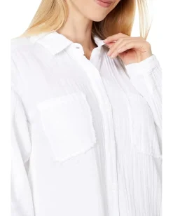 Mod-o-doc Long Sleeve Button-Up Shirt White Online