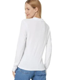 Women Lilla P Long Sleeve Collared V-Neck