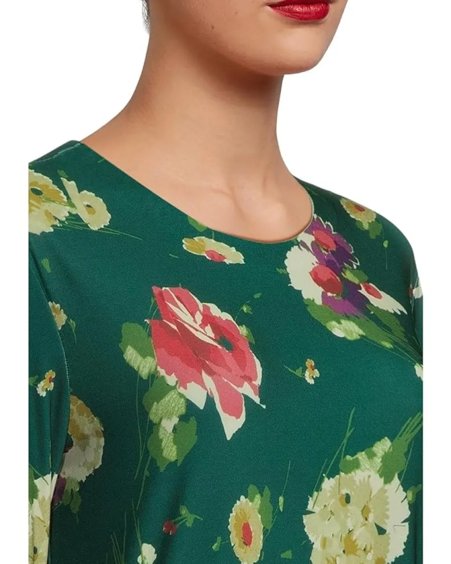 Women Norma Kamali Long Sleeve Crew Dress To Knee