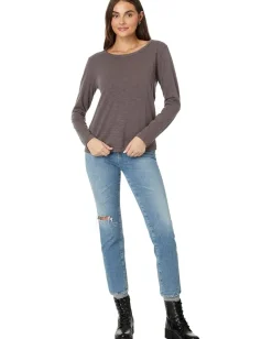 Mod-o-doc Long Sleeve Crew Neck Favorite Tee Dark Pewter