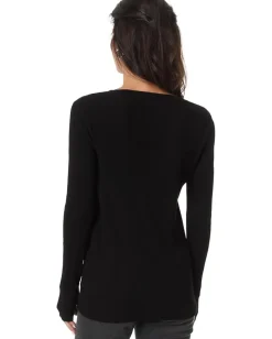 Mod-o-doc Long Sleeve Crew Tee with Thumbhole Black Outlet