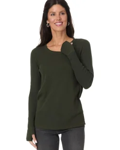 Mod-o-doc Long Sleeve Crew Tee with Thumbhole Everglade New