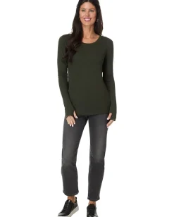 Mod-o-doc Long Sleeve Crew Tee with Thumbhole Everglade New