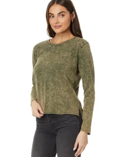 Mod-o-doc Long Sleeve Cropped Boxy Tee Mineral True Olive Best