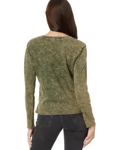 Mod-o-doc Long Sleeve Cropped Boxy Tee Mineral True Olive Best