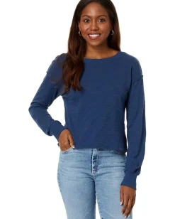 bobi Los Angeles Long Sleeve Cropped Boxy Top Coast Clearance