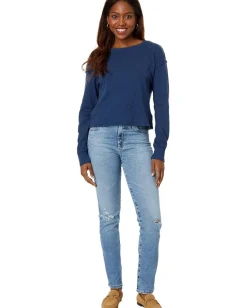 bobi Los Angeles Long Sleeve Cropped Boxy Top Coast Clearance