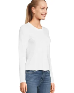 Lilla P Long Sleeve Cropped Tee White New