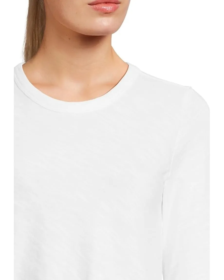 Lilla P Long Sleeve Cropped Tee White New