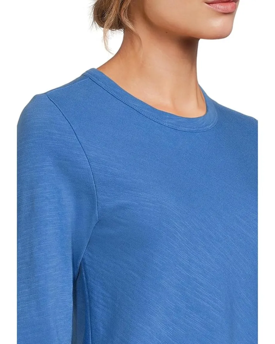 Lilla P Long Sleeve Cropped Tee Lapis Clearance