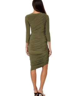 Norma Kamali Long Sleeve Diana Dress To Knee Military Best